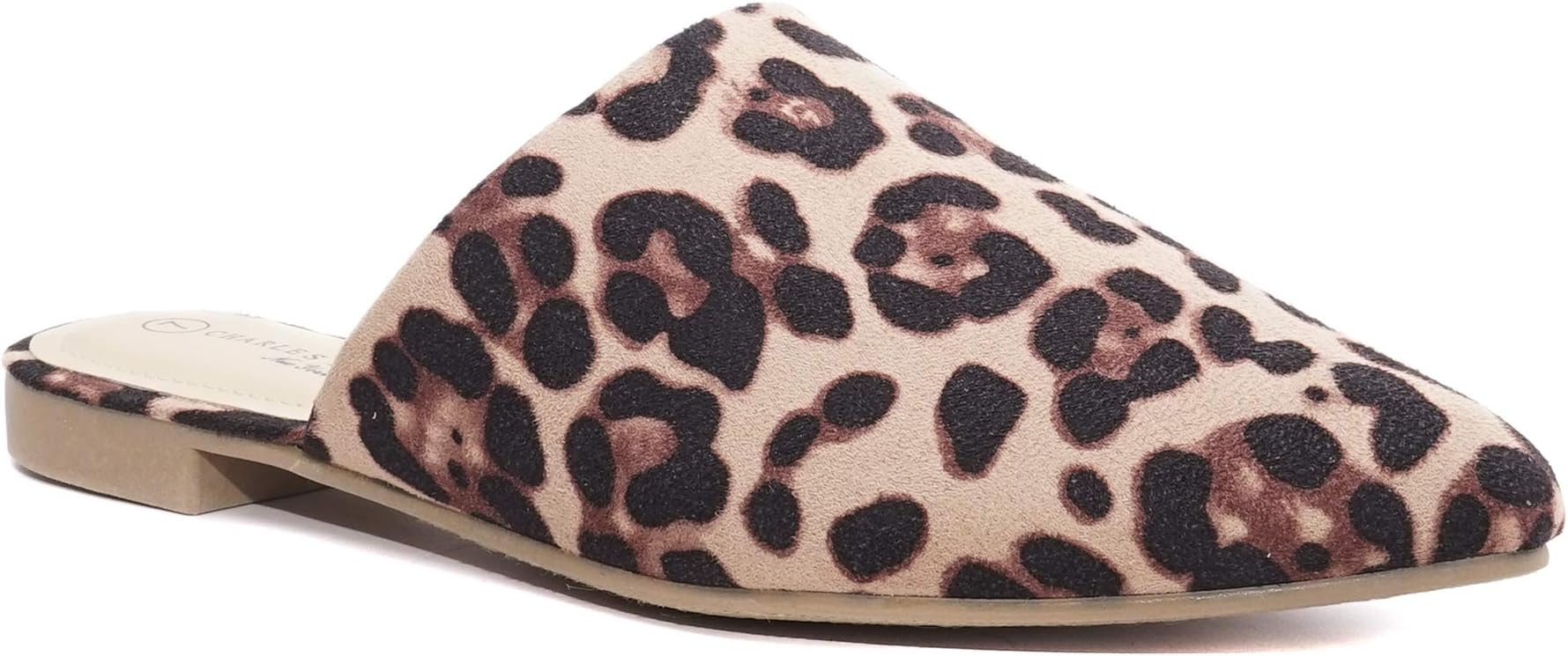 Charles Albert Women's Low Slip On Mule Comfortable Slides-Vegan Suede-Flat Slides for Women