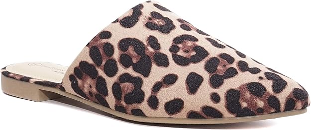 Charles Albert Women's Low Slip On Mule Comfortable Slides-Vegan Suede-Flat Slides for Women