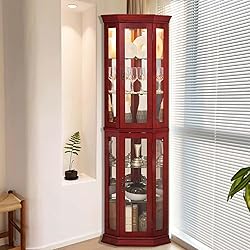 Firscook Curio Cabinet, Corner Curio Cabinet with