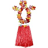 JEKANEL 1 Set 60cm Adult Hula Grass Skirt Hawaiian Party Costume Luau Dance Skirts
