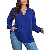 SCOMCHIC 2024 Plus Size Blouses for Women Dressy Casual V Neck Long Sleeve Casual Loose Shirts XL-5XL