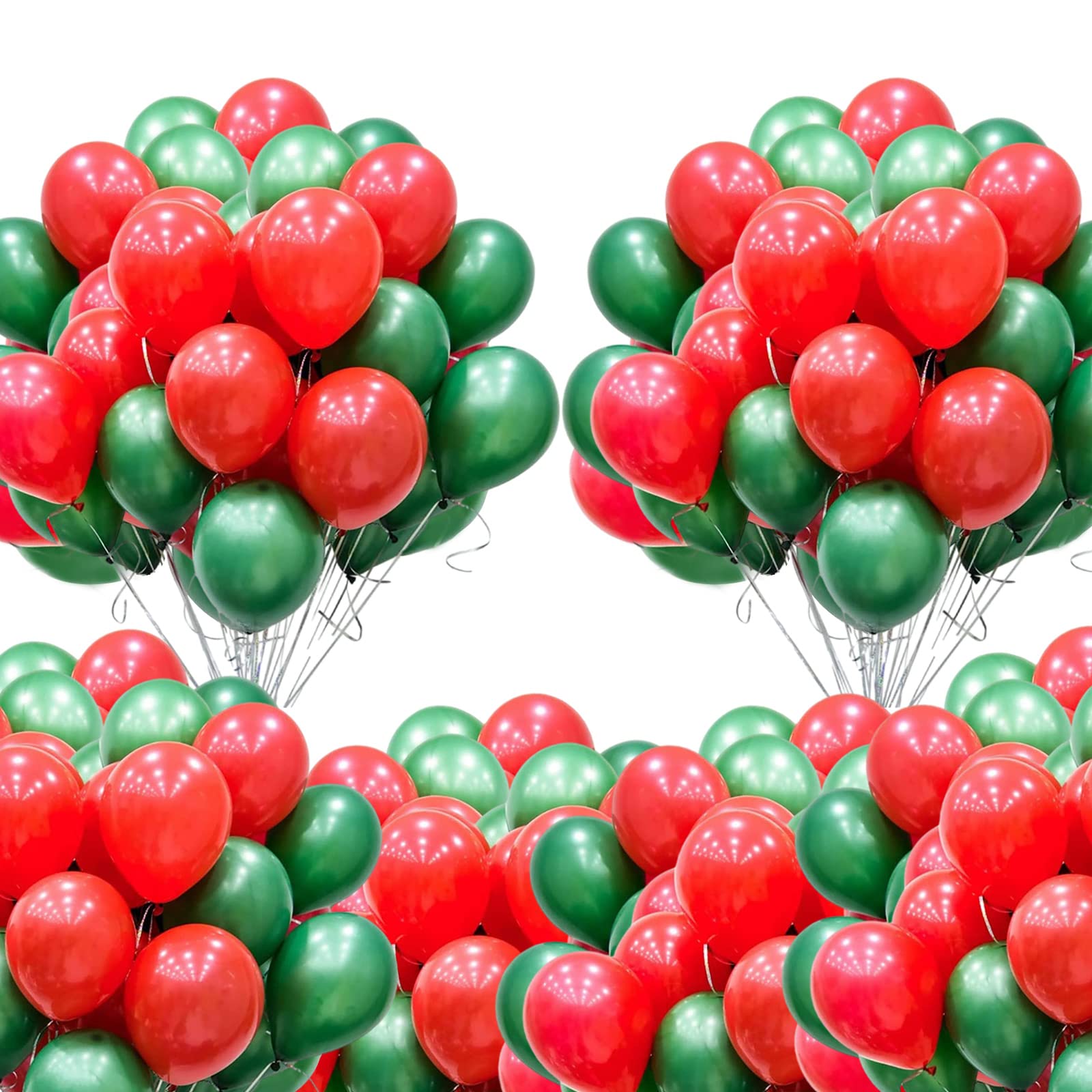 100Pcs 5 Inch Red Green Balloons Christmas Party Balloons,Matte Mini Balloons.Christmas Decorative Thick Latex Balloon Small Helium Balloon for Xmas Birthday Party Wedding Engagement Decoration