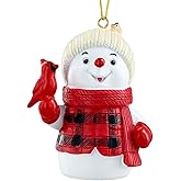 PETCEE Snowman Christmas Ornaments - Resin Cardinal & Snowman Ornaments for Christmas Tree Decorations Cute Snow Man Hanging Ornament Gifts Keepsake Gifts for Kids Daughter Family Friends Mom Grandma