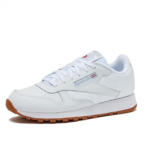 Reebok Classic Leather Girls & Boys Shoes for Kids, Toddler, Little Kid or Big Kid Sneakers, White/Gum, 3.5 Big Kid