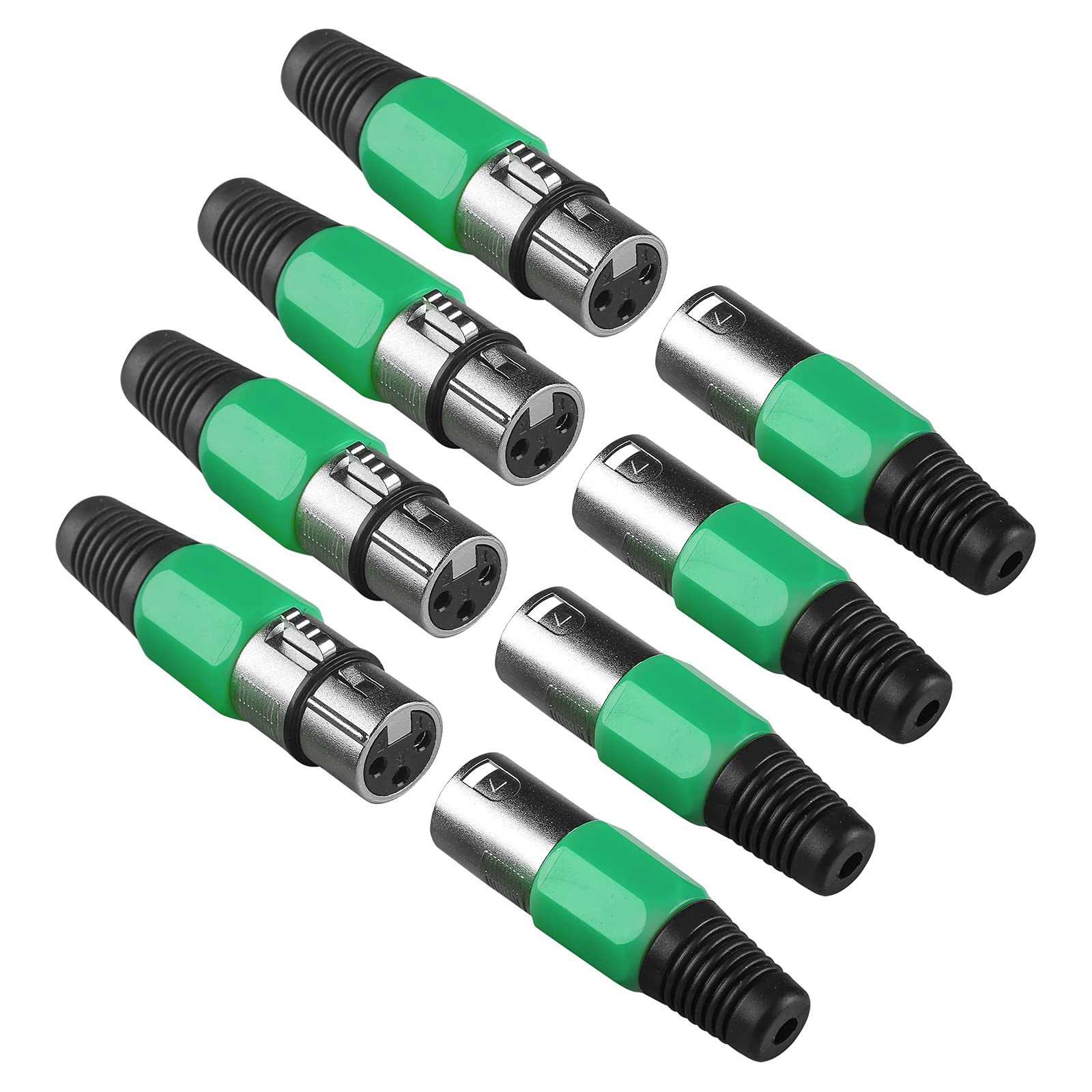 4 Packs 3 Pin XLR Connector Cannon Dmx Cable Connectors Female Male Adapter, Panel Mount Connector Microphone Cable Connector, Cannon Plug for Stage Light DMX Signal Wire