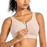 SYROKAN Women's Zip Front High Impact Wireless Racerback High Support Zipper in Front Sports Bra
