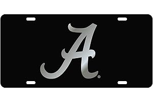 Craftique The University of Alabama Silver on Black A Laser Cut Inlaid Mirror Tag