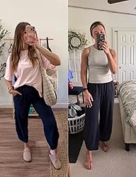Xiaoxuemeng Womens Baggy Wide Leg Pants Casual