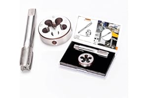 KIJOEERICA M18 x 1.5mm Metric Tap and Die Set, M18 x 1.5mm High-Speed Steel Machine Round Tap Die Set, Right Hand Thread Tap and Round Thread Die Tool