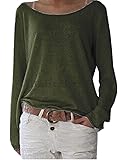 ZANZEA Women's Solid O Neck Long Sleeve T Shirt Casual Knit Tops Blouse Pullover