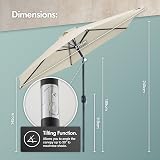 VonHaus Parasol 2.7M Garden Patio Umbrella with Tilt Hand Crank UV30+ view 7