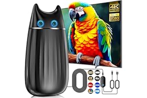 QBOY 1300 Miles Range Smart TV Antenna, Digital TV Antenna for Smart TV Indoor with High Gain Amplifier, Strongest HD Antenna for TV Indoor 4K for Local Channels - Long Range TV Antenna - 36ft Coax Cable