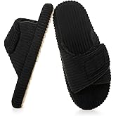 Dokela Women's Orthopedic Slippers with Arch Support Comfy Adjustable Memory Foam Open Toe House Slippers Bedroom Shoes for Plantar Fasciitis Indoor Outdoor