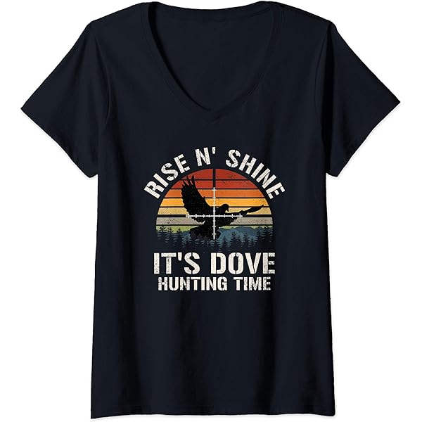 Amazon.com: Womens Vintage Sunset Dove Hunting Season V-Neck