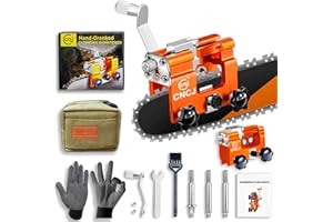 CNCJ Chainsaw Sharpener Jig Kit, Hand Cranked Chain Saw Sharpening Tool with 3 Pcs Tungsten Carbide Bits& Durable Carry Bag, for 4"-22" Chain Saws