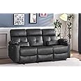 Consofa Power Reclining Sofa with Heat and Massage, Reclining Couch with Extended Footrest,Recliner Sofa 3 Seater Power Recliner Sofa with USB Ports, Cup Holders for Living Room