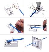 LEENUE Single RJ45 Cat6 Ethernet Wall Socket Faceplate Keystone Jack White 2 view 5