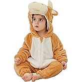 Qszmjo Toddler Halloween Christmas Outfits Unisex Baby Animal Costume Romper Infant's Zip Up Hooded Costume Cosplay Jumpsuit