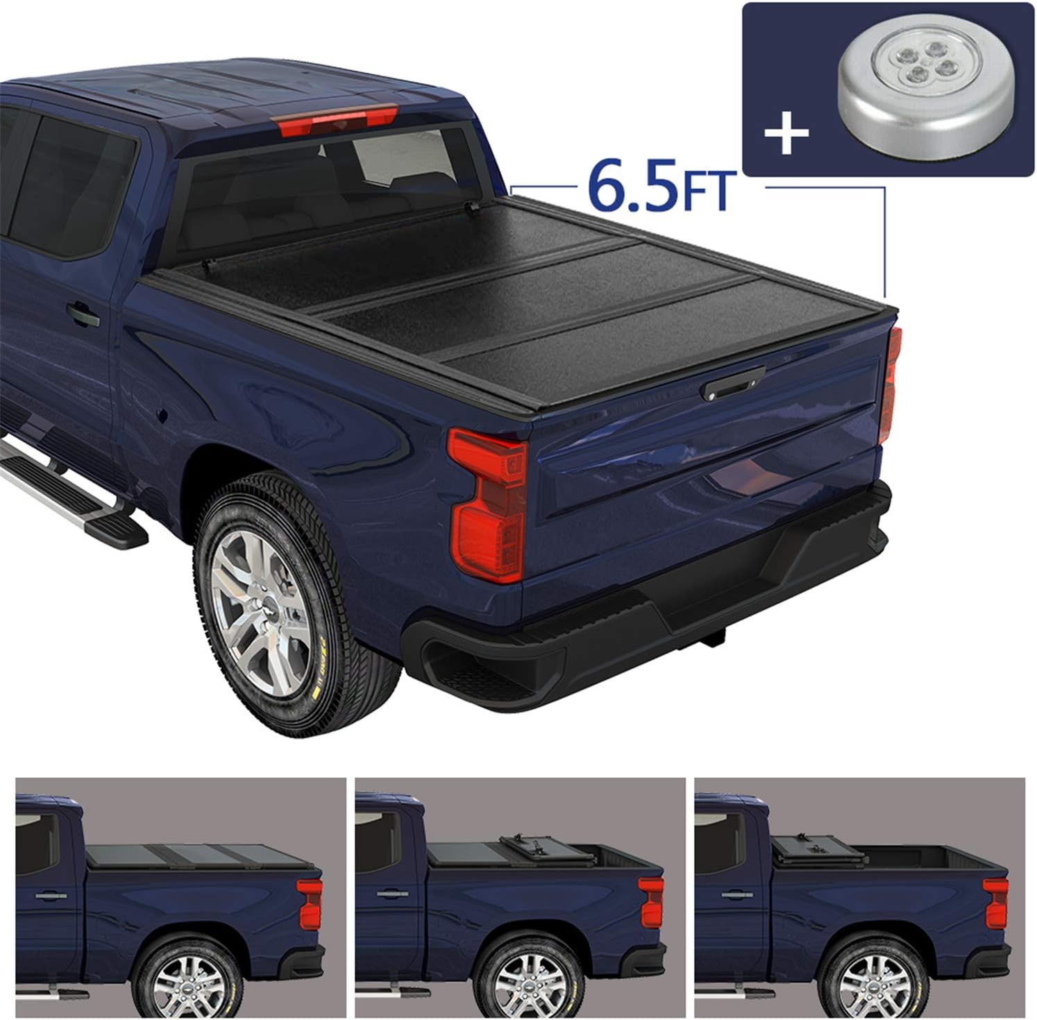 Amazon Com Jdmspeed New Hard Tri Fold Tonneau Cover Replacement For Silverado Sierra 2014 2018 6 5ft Short Bed Automotive