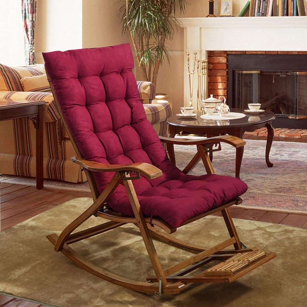 LE Autumn and winter recliner cushion Thicken Lengthen Folding chair cushion Rattan chair rocking chair cushion Universal cotton pad Cushion,D