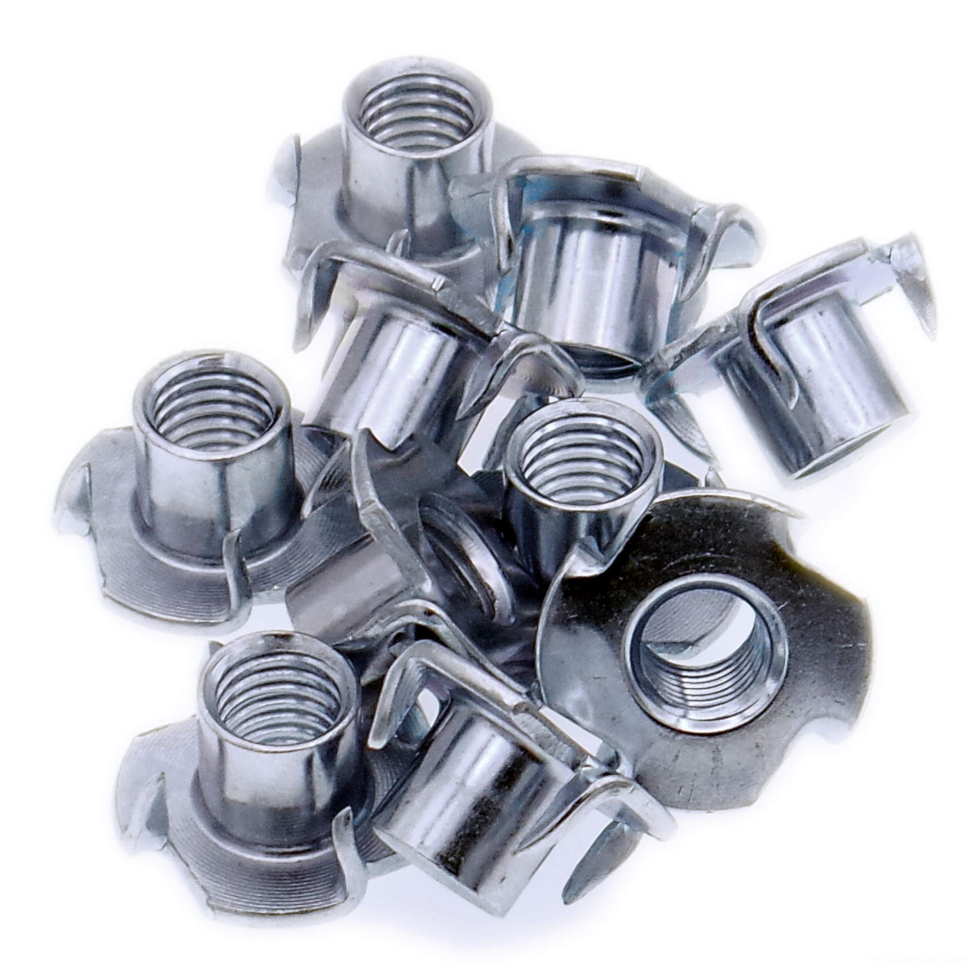M6 (6mm x 9mm) 4-Pronged Tee Nut - Steel (Pack of 10)