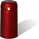 PVC heat shrink capsules with tear tab - 100 count, suitable for wine bottles, satin burgundy finish, premium quality shrink