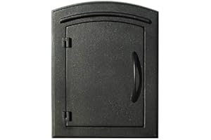 Qualarc MC-1400-BLK Manchester Plain Door Column Mount Non-Locking Mailbox, Black
