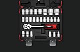 Hilka 01123202 32 Piece 1/2-inch Drive Socket Set Chrome Vanadium Steel Ratchet view 8