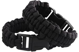 Nasogod Survival Paracord Bracelet Outdoor Wraps Emergency 350 Parachute Bracelet 9inch Pack of 2
