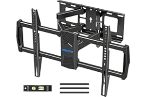 MOUNTUP Full Motion TV Wall Mount for Most 42-82 inch TVs, Wall Mount Bracket with Articulating Swivel and Tilt, TV Mount Max VESA 600x400mm, Holds up to 100lbs Fits 16" Stud,Matte Black