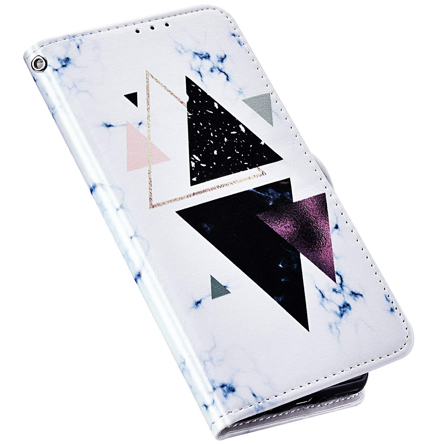 Qpolly Case Compatible with Samsung Galaxy J7 2017, Ultra Thin Cute Printed Design PU Leather Wallet Flip Case Credit Card Case PU Leather Protective Case, White - 3