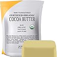 Mary Tylor Naturals Organic Cocoa Butter 1 lb — USDA Certified Raw Unrefined, Non-Deodorized, Rich In Antioxidants — for DIY 