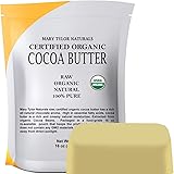 Mary Tylor Naturals Organic Cocoa Butter 1 lb — USDA Certified Raw Unrefined, Non-Deodorized, Rich In Antioxidants — for DIY 