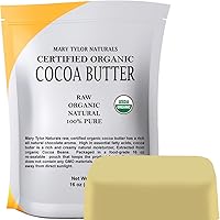 Mary Tylor Naturals Organic Cocoa Butter 1 lb — USDA Certified Raw Unrefined, Non-Deodorized, Rich In Antioxidants — for DIY 
