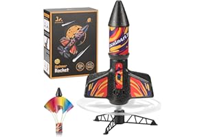 SainSmart Jr. Rocket Launcher for Kids, Motorized Air Rocket Toy with Parachute, Self-Launching up to 200 ft, Outdoor Toys for Ages 8-12, Birthday Gifts for Boys & Girls​​