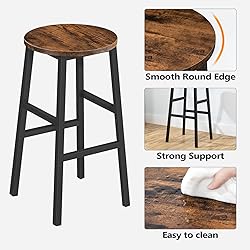 MAHANCRIS Bar Stools, Set of 2 Round Bar Chairs