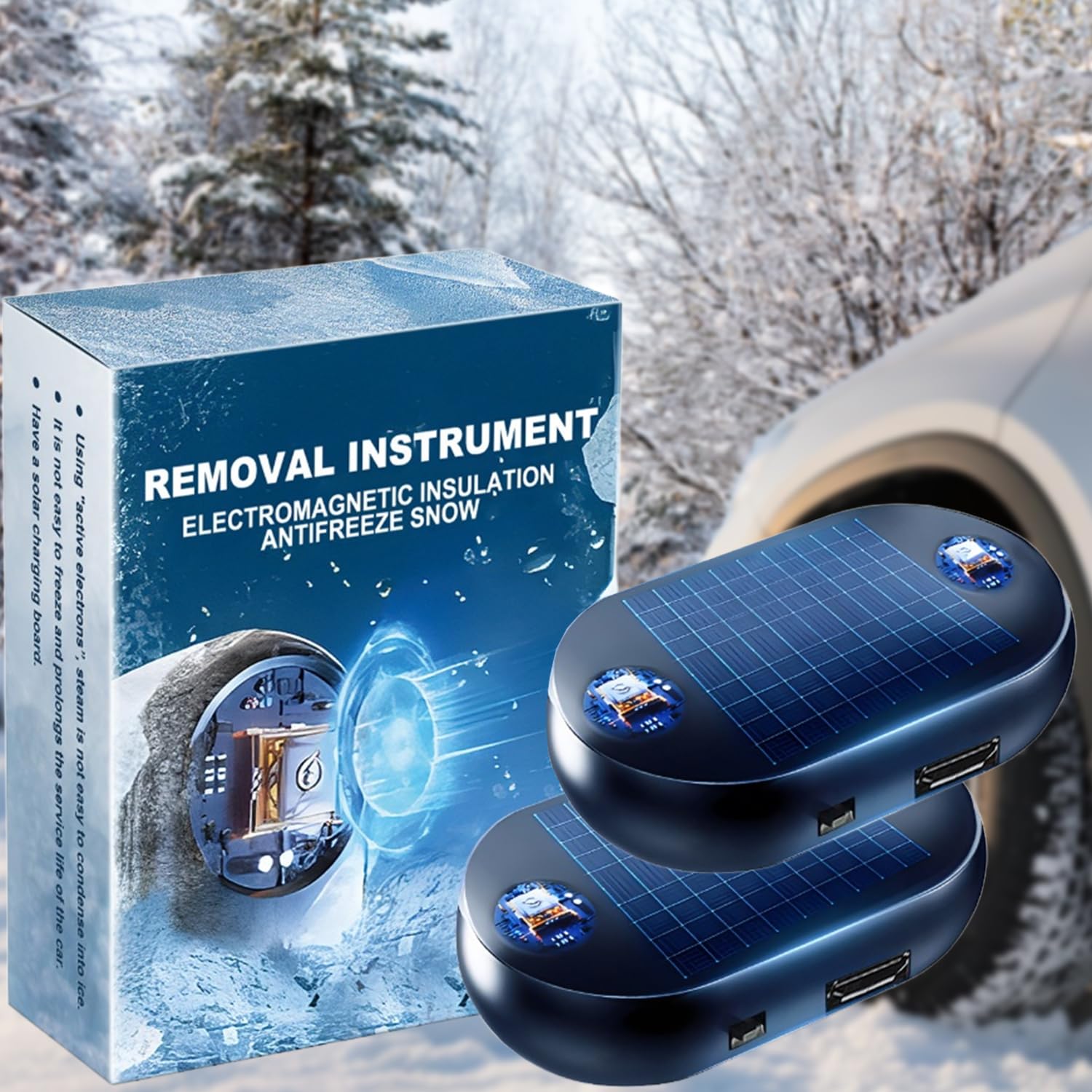 Photo 1 of 2 PCS Electromagnetic Car Snow Removal Device, 2026 New Anti-Freeze Electromagnetic Car Snow Removal Instrument, Potable & Rechargeable Snow Removal Tool for Car Auto Truck SUV