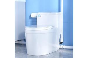 Simple Project Macerating Toilet 600w One-Piece Upflush Toilet for Basement, Powerful & Quiet Macerating Toilet System with 3