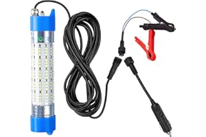 Pinboer Fishing Light Underwater 12V 15000LM 110V 35000LM Green White Blue Yellow Led Submersible Night Boat Waterproof IP68 in Freshwater and Saltwater with 17FT and 33FT