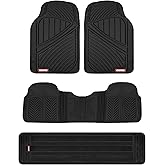 Motor Trend 3 Row Odorless Rubber Floor Mats & Liners for Car SUV Van, Durable Heavy Duty Polymerized Latex Full Interior Protection, Extra-High Ridgeline Design, Black, Model Number: MT-773-801-BK