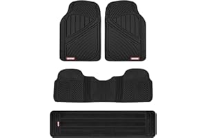 Motor Trend 3 Row Odorless Rubber Floor Mats & Liners for Car SUV Van, Durable Heavy Duty Polymerized Latex Full Interior Protection, Extra-High Ridgeline Design, Black, Model Number: MT-773-801-BK