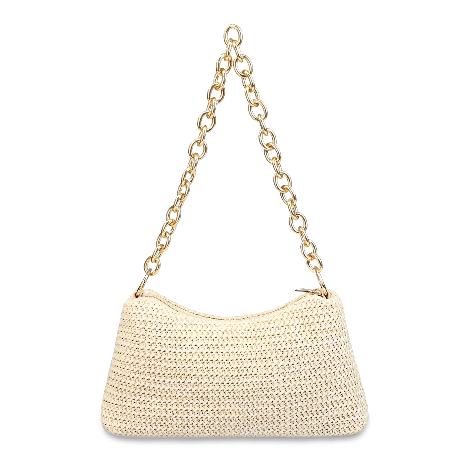 BLNUIEEN'XM 2025 Straw Purses for Women, Shoulder Bag Tote Wicker Woven Handbag Summer Beach Straw Purse with Zipper Closure