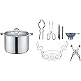 CONCORD 20 Quart Stainless Steel Canning Pot Set. Includes Canning Rack, Tongs, Jar Lifter, Funnel, Wrench, Lid Lifter, Mixer/Measurer (Induction Compatible)