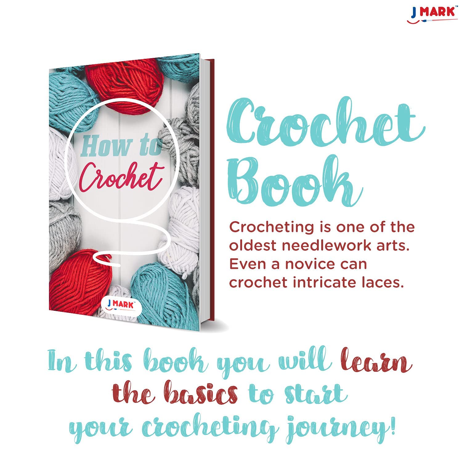 Premium Crochet Kit -Includes 2,640 Yards of Acrylic Yarn for Crocheting Complete Crochet Set