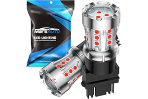 Marsauto 3157 LED Bulbs Red, Strobe LED Brake Light Bulbs, With Projector Lens, 50000 hrs Lifespan, 3156 3056 3057 4157 3047 4057 3457 Canbus Error Free Plug-N-Play, Pack of 2