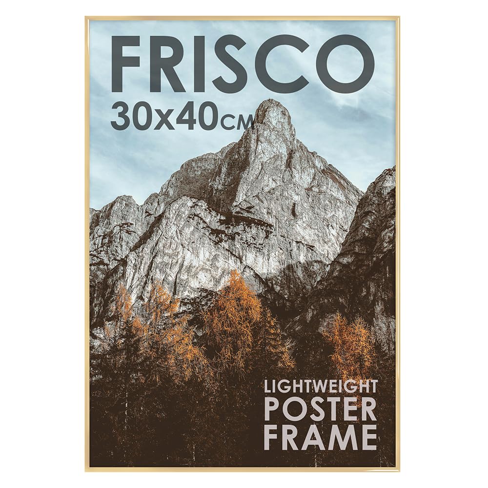 Kenro Frisco Series Gold Photo Frame 16x12” / 30x40cm Wall Hanging with Glass Front – FR3040G — image 1