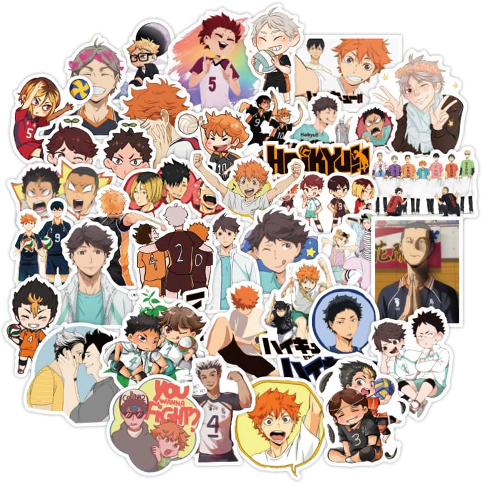 amazoncom anime haikyuu stickers 100 pcs pack for laptop phone case