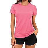 TACVASEN Women's Short Sleeve Workout Shirts UPF 50+ Sun Protection Quick Dry Athletic Tops for Running Gym Tee