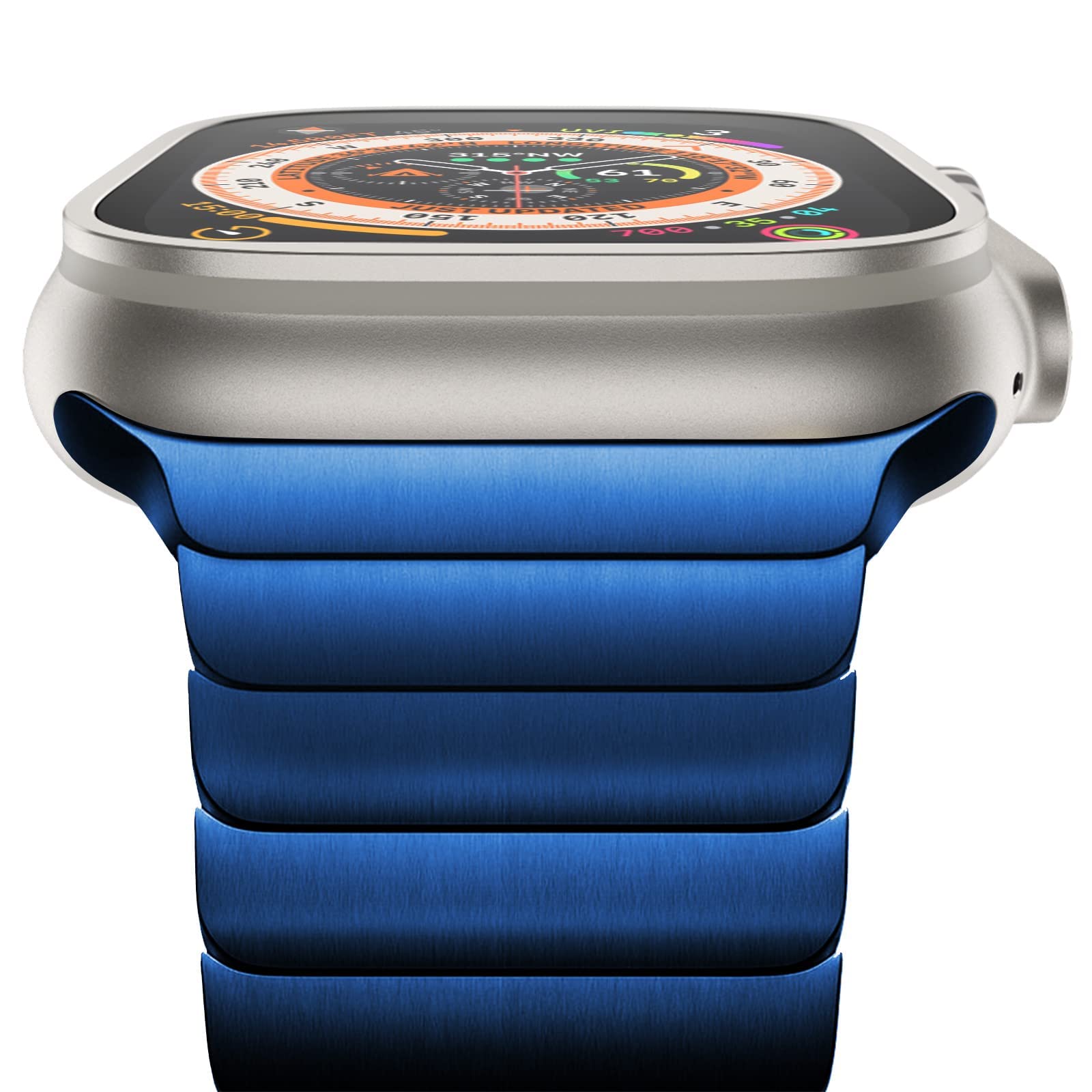 NewWays 49mm 46mm 45mm 44mm 42mm(Series 3 2 1) Metal Strap Compatible with Apple Watch,Solid Stainless Steel Link Replacement Band for iWatch Ultra 3 2 1,Series 11/10/9/8/7/6/5/4/3/2/1/SE,Blue