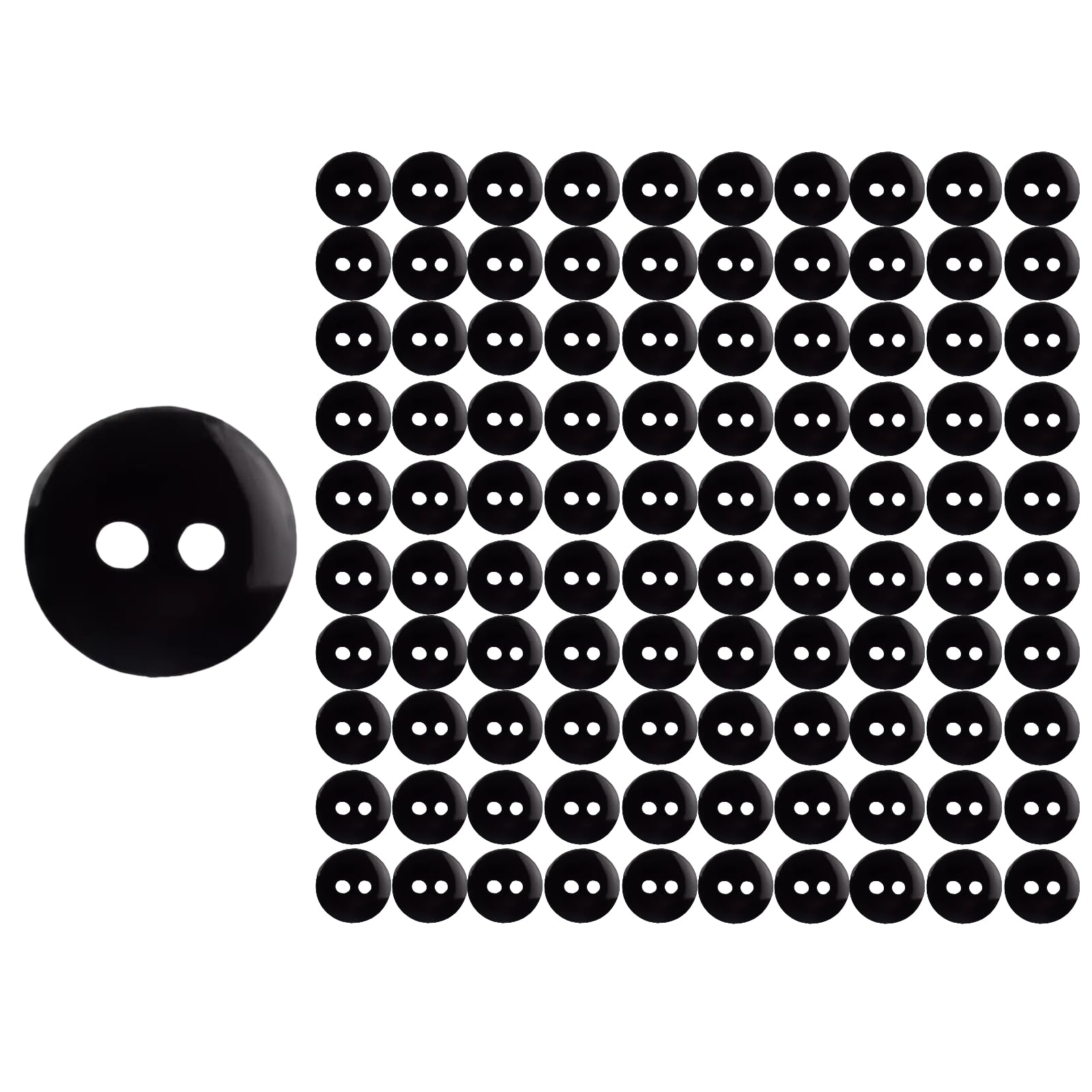 150PCS 11.5MM Round Black Button,2 Holes Resin Sewing Buttons for Crafting/Sewing